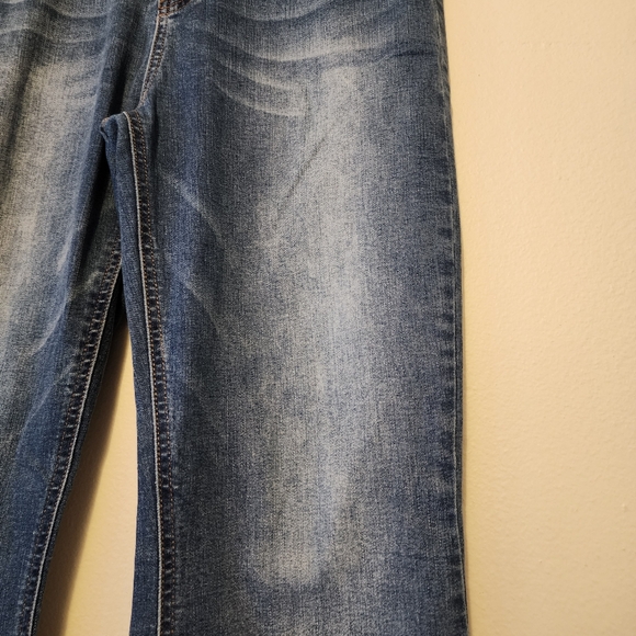 FOREVER 21 Denim Bell Bottom Jeans Flared Pants Distressed Medium Wash Size 29 - Picture 5 of 15